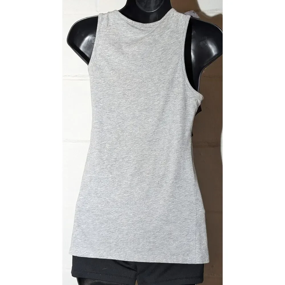 My Beloved Gray Tank Top Ruffle Trim Sleeveless Small - Picture 3 of 4